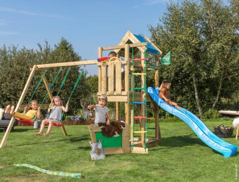 Jungle Explorer | Klettergerüst aus Holz mit Doppelschaukel
