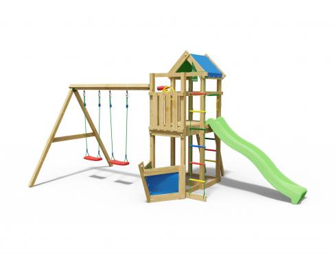 Jungle Explorer | Klettergerüst aus Holz mit Doppelschaukel