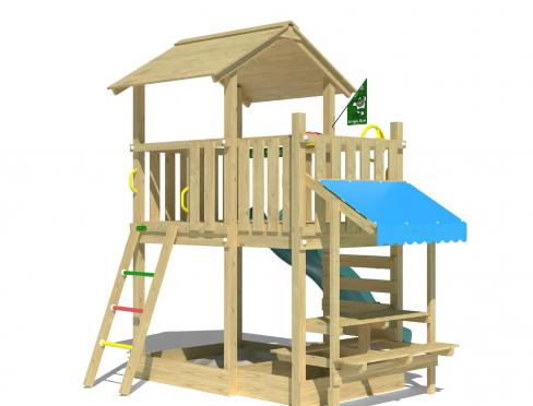 Jungle Plaza | Spielturm aus Holz mit Rutsche